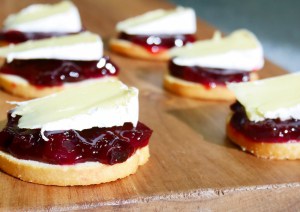 Beetroot chutney and camembert