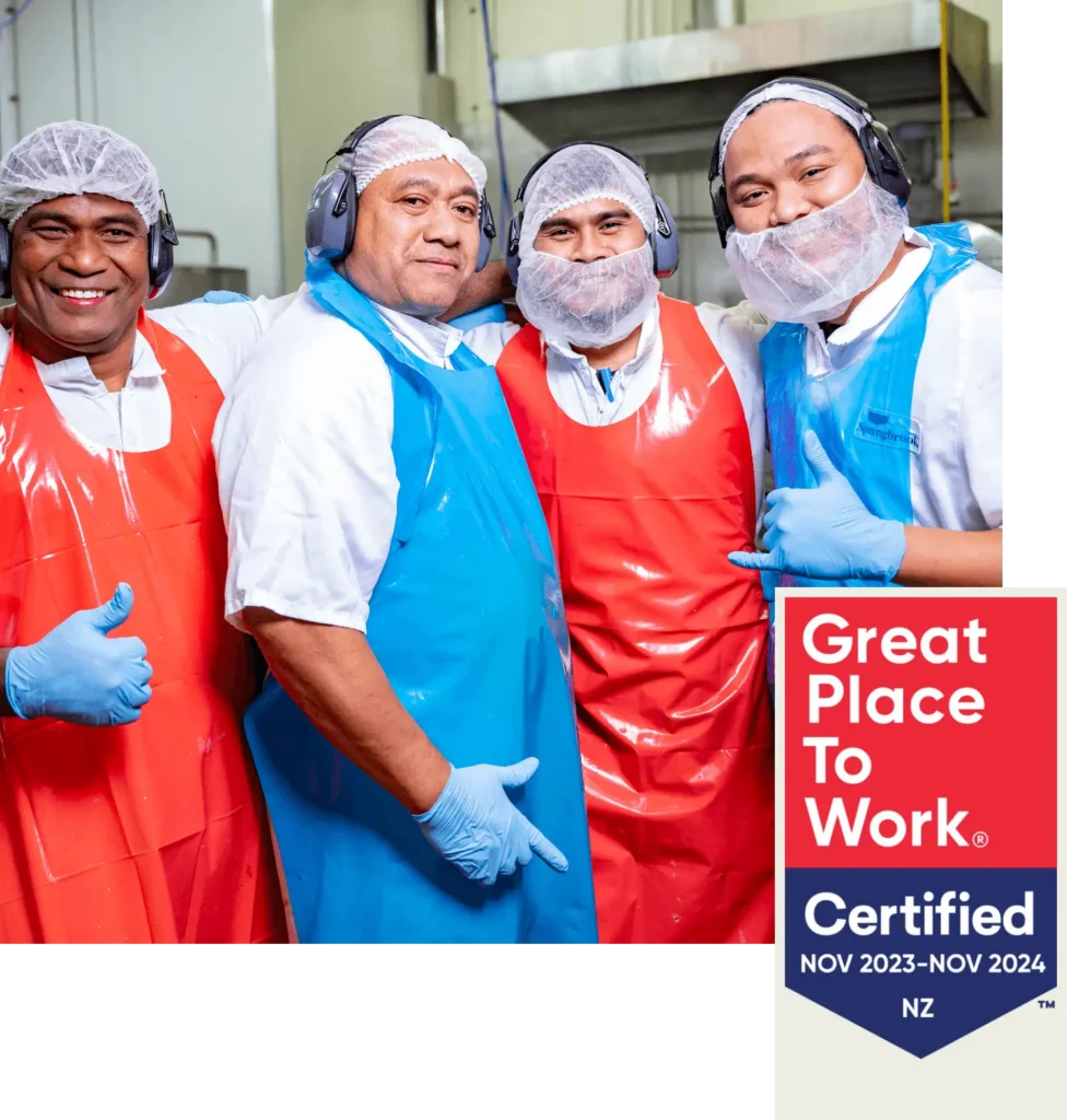 Springbrook Foods team celebrating Great Place to Work certification in production facility